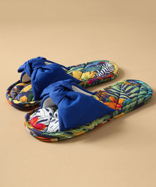 Green Bow Slippers Shoes New Comfy Splicing Fabric Cotton FashionChic