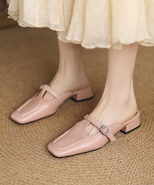 Chunky Sheepskin New Splicing Slide Comfy Sandals Blue FashionChic