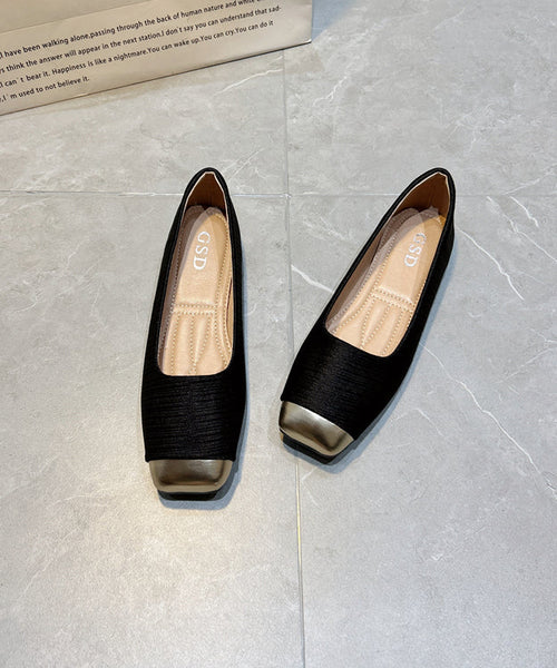 Flat Comfy Apricot Silk Shoes New Versatile Splicing Feet FashionChic