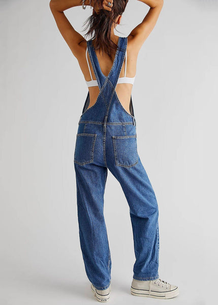 Sleeveless Jumpsuit Denim Design Blue New Pockets Original FashionChic