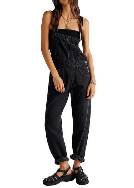 Sleeveless Jumpsuit Denim Design Blue New Pockets Original FashionChic
