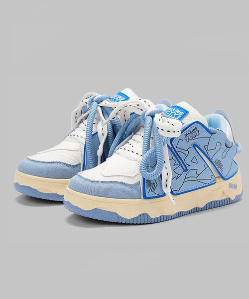 Splicing Up Platform Lace Black Flat Shoes Fashion New FashionChic