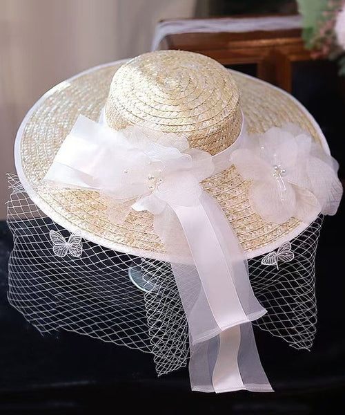Style French Countryside Hat New Lace Straw Flower FashionChic