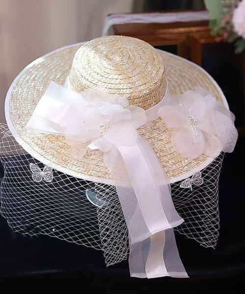 Style French Countryside Hat New Lace Straw Flower FashionChic