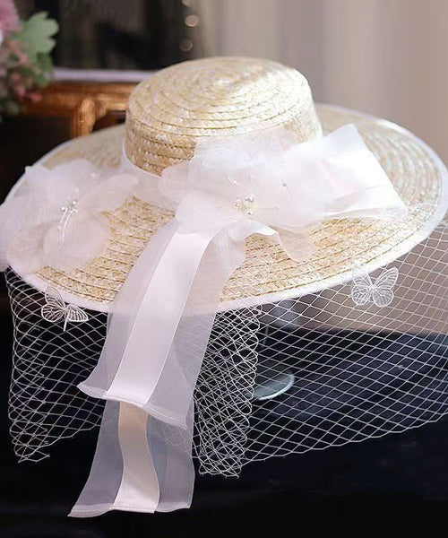 Style French Countryside Hat New Lace Straw Flower FashionChic
