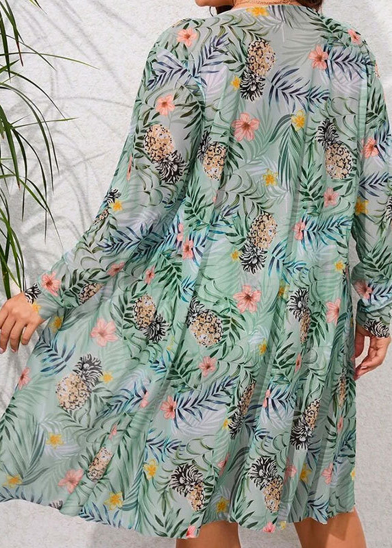 New Green Cardigans Swimwear Three Pieces Set VC061 WM-Beach-QQT240615