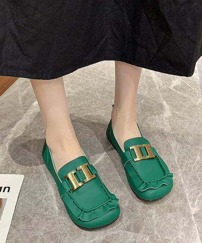 New Green Comfy Sequined Splicing Penny Loafers RI030 ABC