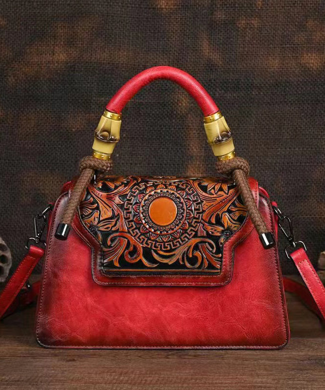 New Green Hand Carved Retro Chinese Style Tote Handbag HJ1007 Ada Fashion