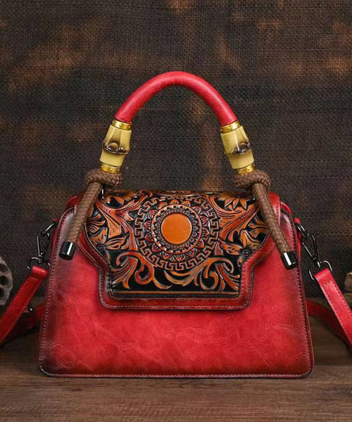 New Green Hand Carved Retro Chinese Style Tote Handbag HJ1007 Ada Fashion
