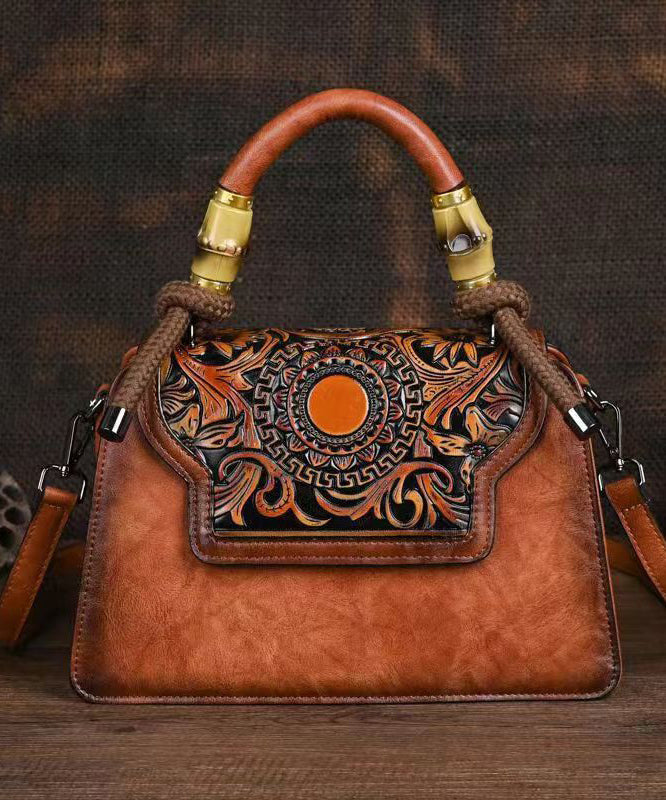 New Green Hand Carved Retro Chinese Style Tote Handbag HJ1007 Ada Fashion