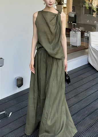 Skirts Set New Green And Two Design Tank Piece Original Linen FashionChic