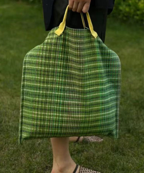 New Green Plaid Large Capacity Canvas Tote Handbag WI028 Bag-BGS241105