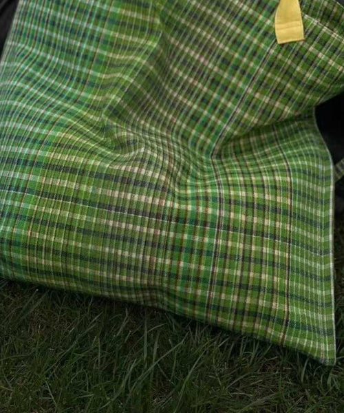 New Green Plaid Large Capacity Canvas Tote Handbag WI028 Bag-BGS241105