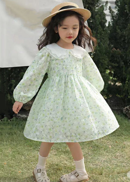 New Green Plaid Patchwork Cotton Girls Dresses Fall XZ010 FALL-MM-RCTZ-FDGL240618
