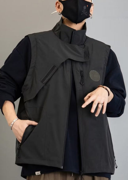 New Green Zip Up Pockets Cotton Men Waistcoat Spring RN011 ABC