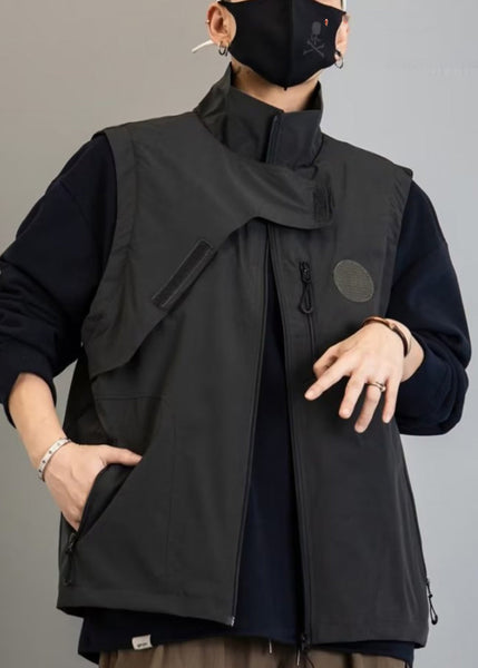 New Green Zip Up Pockets Cotton Men Waistcoat Spring RN011 ABC