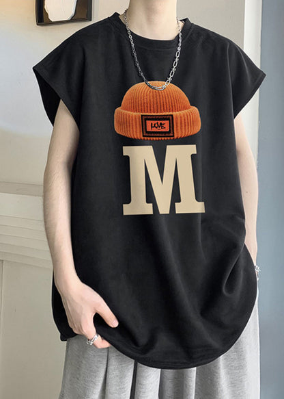 Print O New Cotton T Summer Grey Shirts Mens Neck FashionChic
