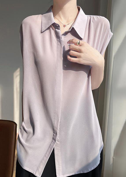 Up Peter Chiffon Blouses Pan Grey Collar Lace New Oversized FashionChic