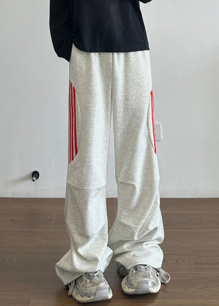 New Grey Striped Pockets Cotton Men Pants Long Fall WA034 MENP241110