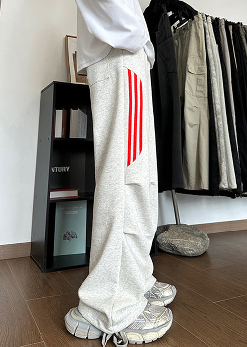 New Grey Striped Pockets Cotton Men Pants Long Fall WA034 MENP241110