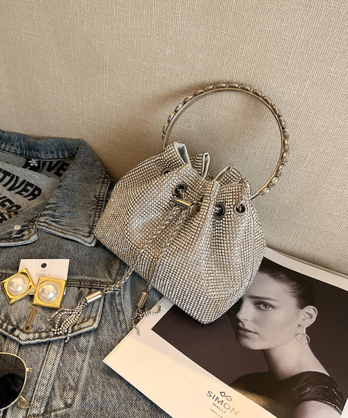 New Metal Glitter Bag Pouch Diamond Water Studded Handmade FashionChic