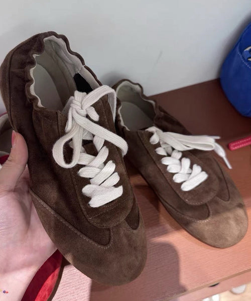 Red Up Handmade New Sports Shoes Flats Lace FashionChic