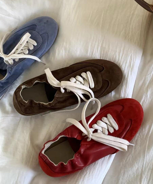 Red Up Handmade New Sports Shoes Flats Lace FashionChic
