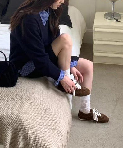 Red Up Handmade New Sports Shoes Flats Lace FashionChic