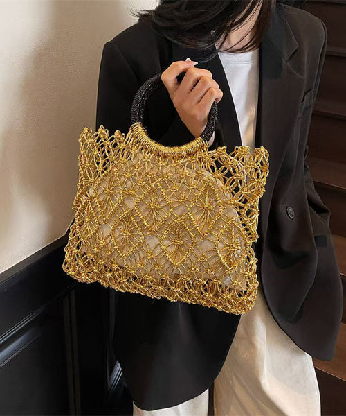 Tote Silver Hollow New Bag Handmade Out Woven FashionChic