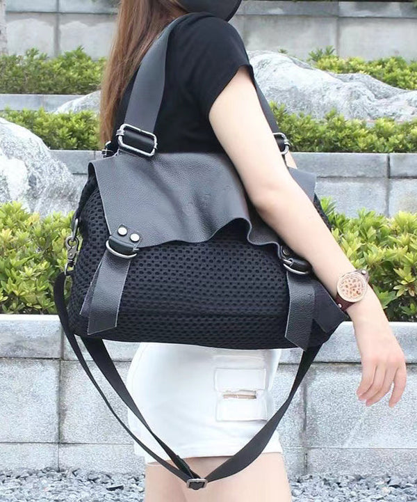 New High-Capacity Casual Black Messenger Bag Ada Fashion