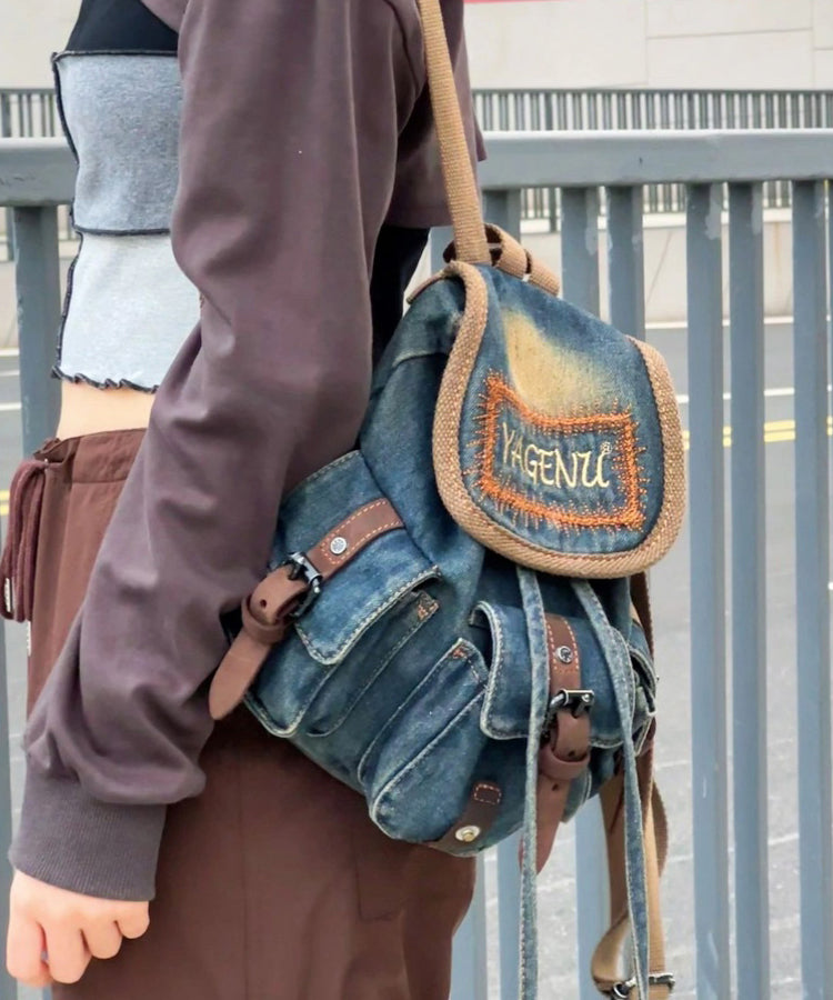 New Japanese And Korean Embroidery Denim Backpacks MM068 Bag-BGS240620