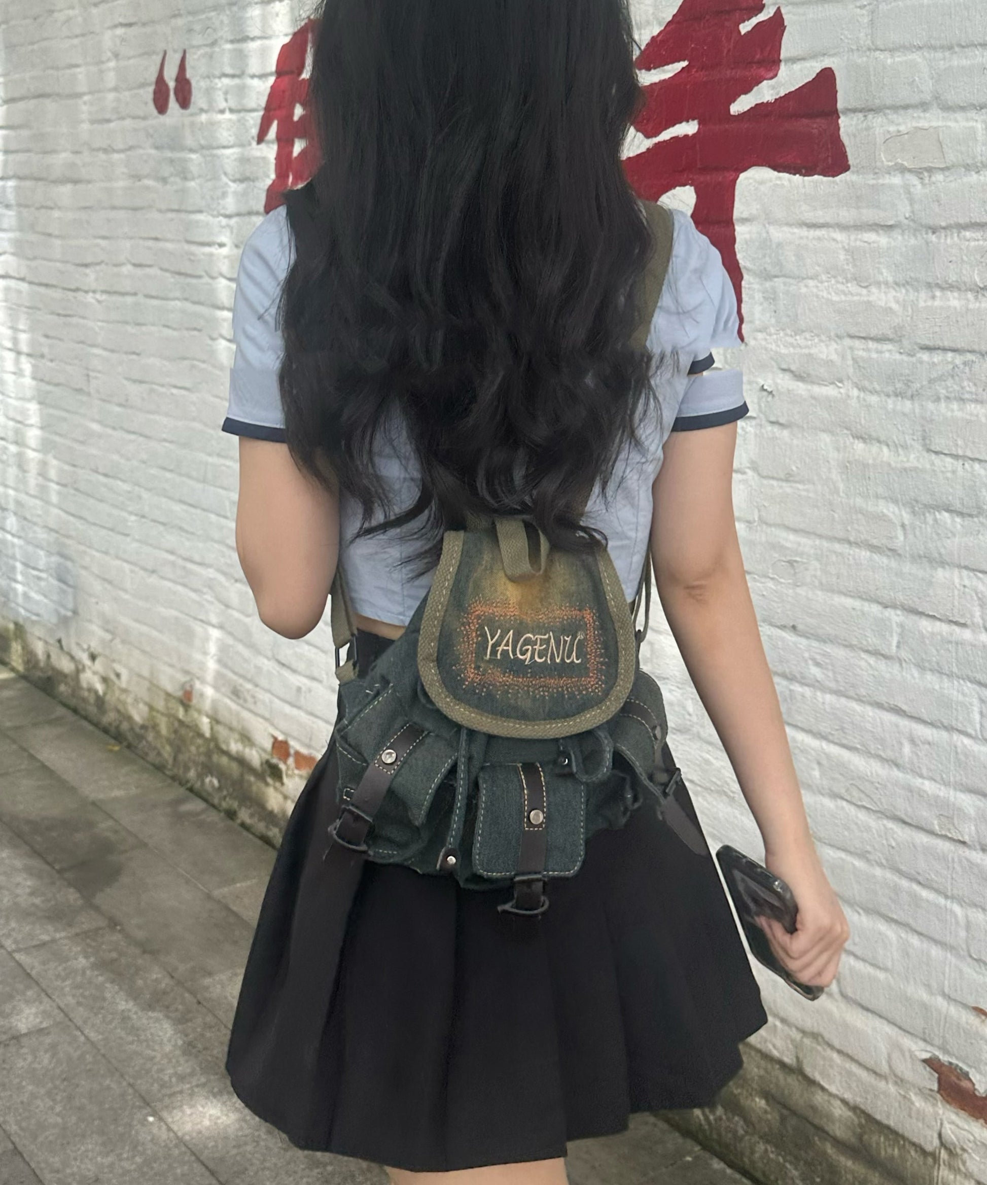 New Japanese And Korean Embroidery Denim Backpacks MM068 Bag-BGS240620