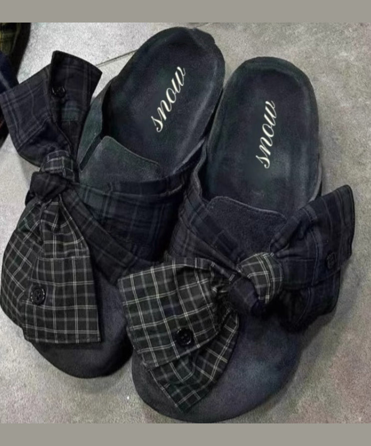 Japanese Sandals Bow Blue Platform New Slide FashionChic