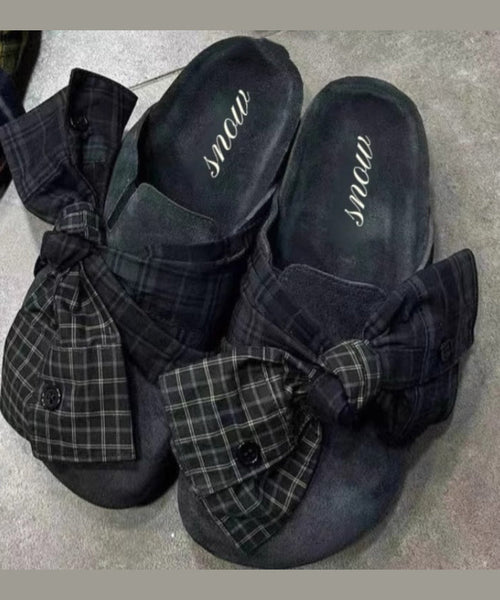 Japanese Sandals Bow Blue Platform New Slide FashionChic