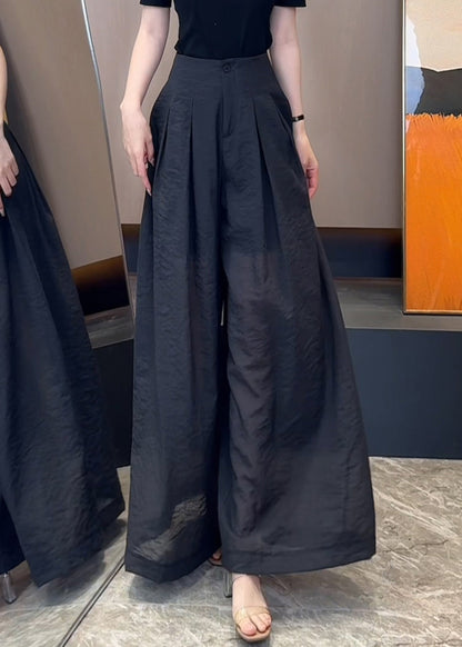 Khaki Linen High Pants Wide Waist Button Leg New Fall FashionChic