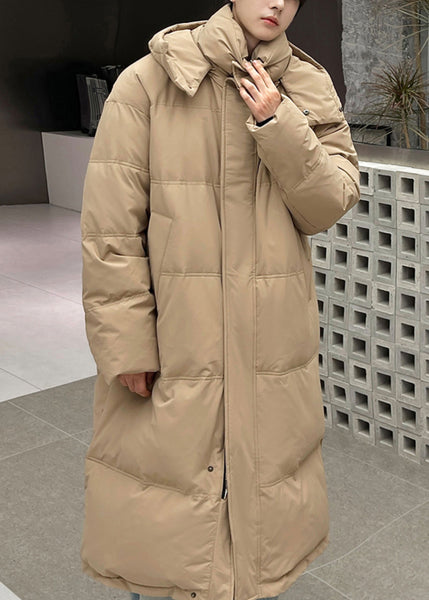 New Khaki Hooded Pockets Duck Down Men Long Down Coats Winter RJ012 ABC