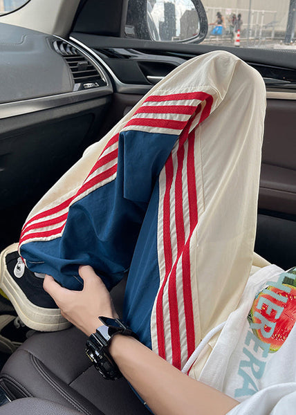 Men Spring Pants Oversized Khaki Patchwork New Spandex Apparel FashionChic