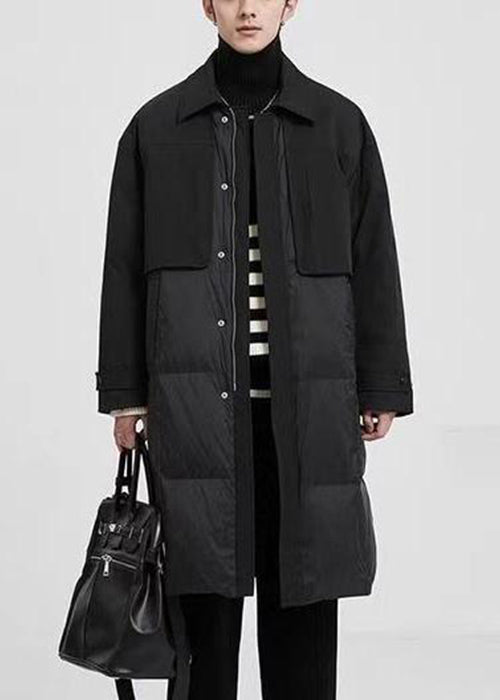 New Khaki Peter Pan Collar Button Pockets Duck Down Men Coats Winter RJ005 ABC