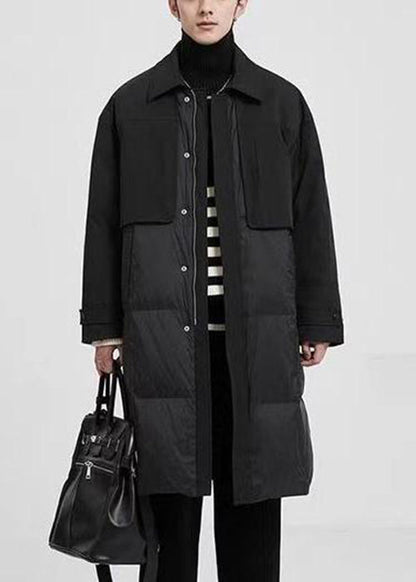 New Khaki Peter Pan Collar Button Pockets Duck Down Men Coats Winter RJ005 ABC