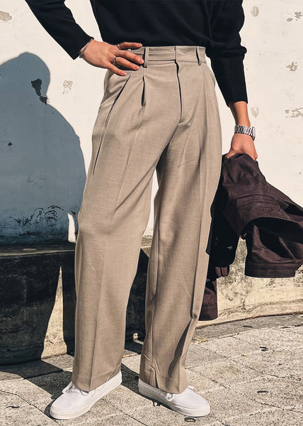 Summer Waist Solid Pockets High Pants New Men Khaki Spandex FashionChic