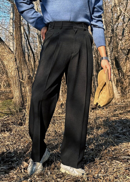 Summer Waist Solid Pockets High Pants New Men Khaki Spandex FashionChic