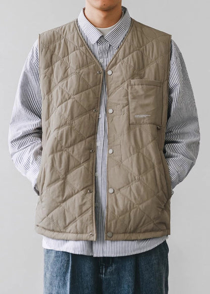 New Khaki V Neck Warm Fleece Men Vest In Spring TK016