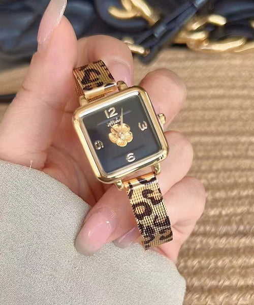 Movement Leopard Watches Stainless Steel Black New Quartz FashionChic