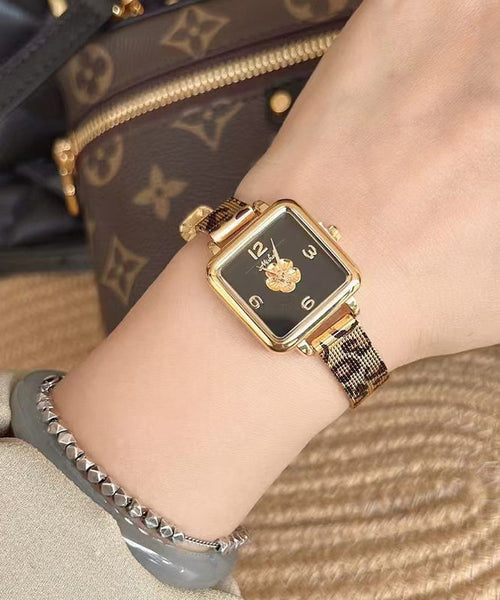 Movement Leopard Watches Stainless Steel Black New Quartz FashionChic