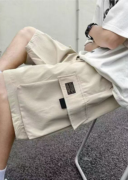 Pockets Khaki New Light Mens Shorts Up Cotton Summer Lace FashionChic