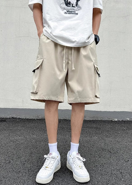 Pockets Khaki New Light Mens Shorts Up Cotton Summer Lace FashionChic