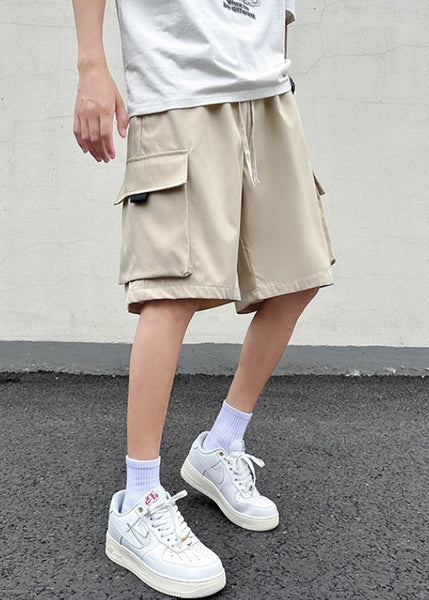 Pockets Khaki New Light Mens Shorts Up Cotton Summer Lace FashionChic