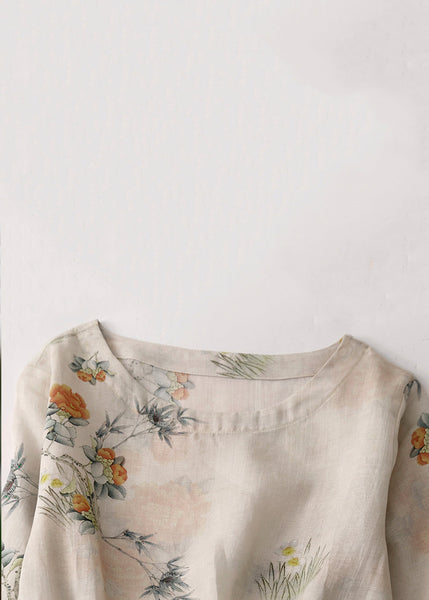 New O Neck Lace Up Print Cotton Dresses Summer GG048 MZF-SDL240610