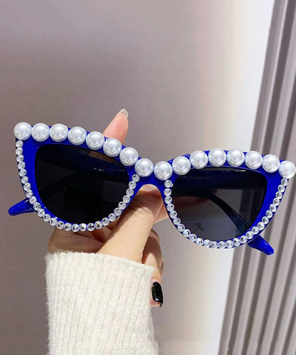 New Personalized Diamond Studded Pearl Cat Eye Sunglasses XS1086 Ada Fashion