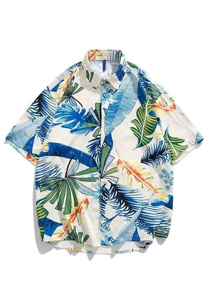 New Peter Pan Collar Print Elastic Waist Cotton Mens Two Piece Set Summer HG063 Men-Silk-MENTS240725